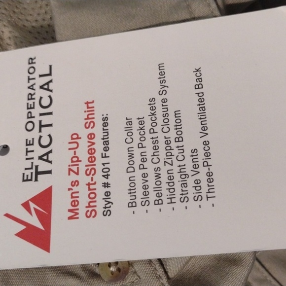 EOTAC 401 Operator Grade Zip-Up Short Sleeved Shirt Color khaki XXL NWT - Picture 7 of 7